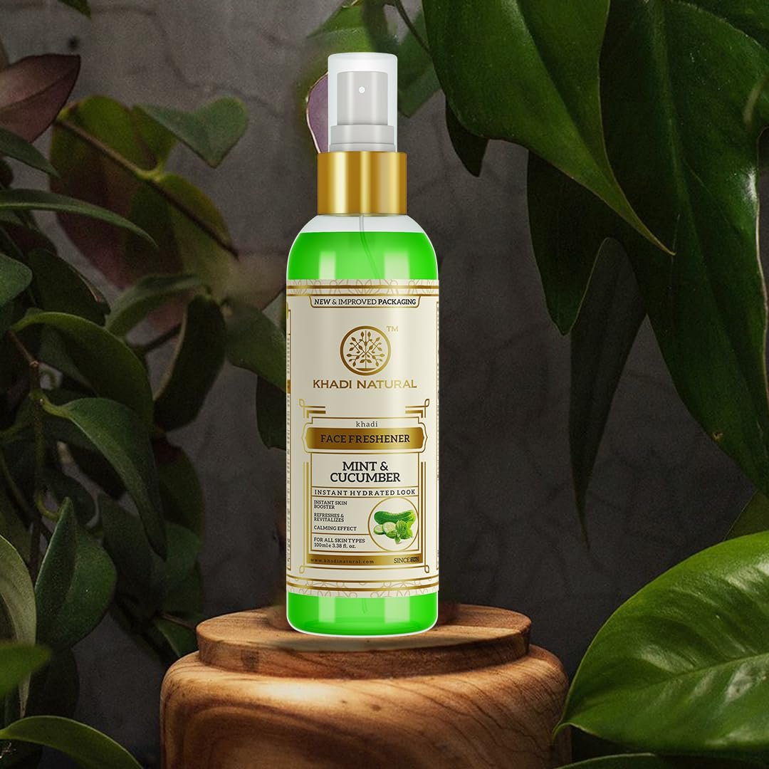 Khadi Natural Mint & Cucumber Face Spray|Refreshes and hydrates skin|Gives cooling effect on skin|Fights dryness and irritation|Suitable for All Skin Types | 100ml