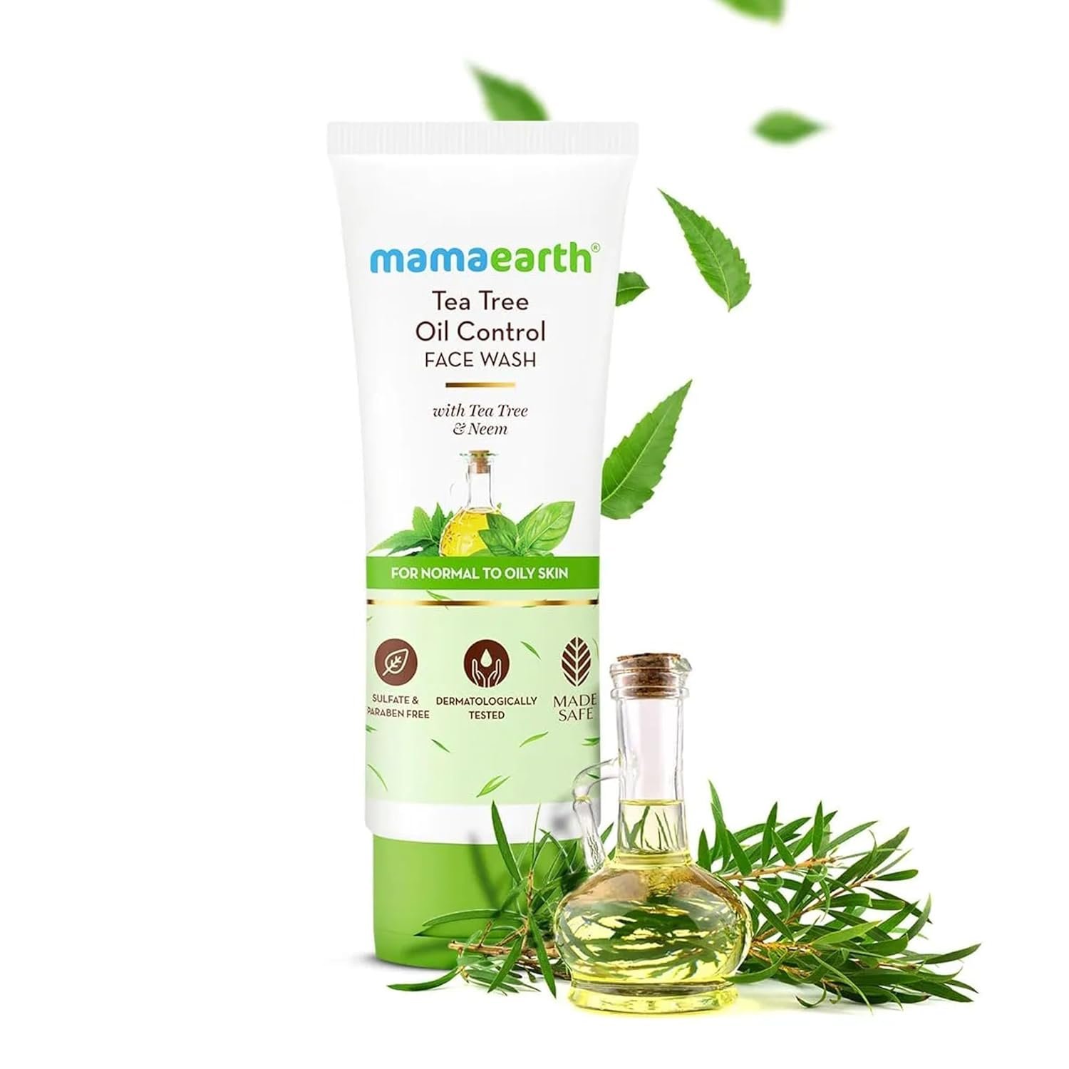 Mamaearth Tea Tree Pimple Control Face Wash with Tea Tree & Salicylic for Oily & Acne-Prone Skin - 100 ml | Controls Oil to Prevent Pimples | Crafted with tea tree & salicylic acid | Made Safe